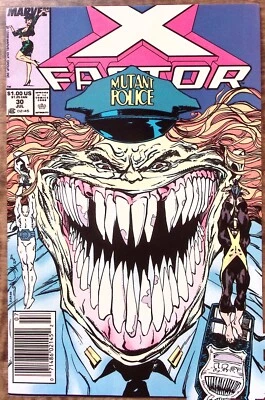 1988 X FACTOR JULY #30 MUTANT POLICE MARVEL COMICS KISS OF DEATH!  Z3382 - Image 1 of 2