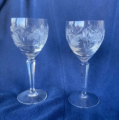 Crystal Clear Industries звезда и вентилятор кристалл вина бокалы набор из 2 узор #132 - Изображение 1 из 4