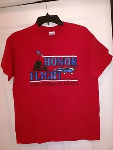 Military Honor Flight Columbus Ohio T-shirt Men's Medium Red - Picture 1 of 6