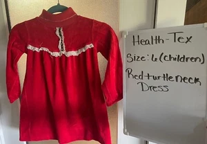 Vintage Health-tex Dress Size 6 Terry Long Sleeve Christmas Red Party Warm - Picture 1 of 3