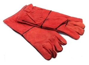 GUANTI PROTETTIVI PER SALDATURA E SMERIGLIO IN CUOIO ROSSO TAGLIA UNICA - Foto 1 di 2