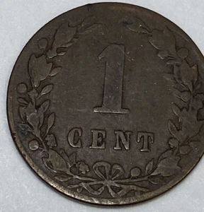 Un centavo 1883 - Guillermo III / Guillermina. Países Bajos - Imagen 1 de 6
