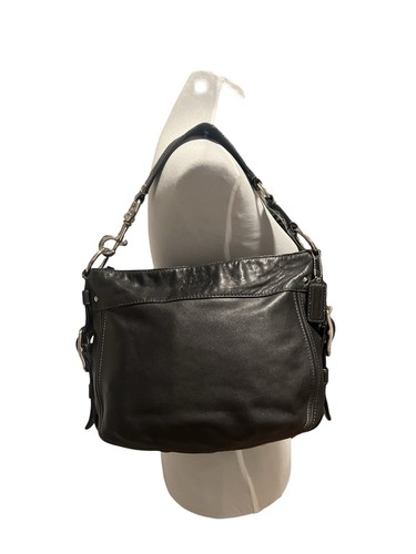 Autentica borsa a tracolla Coach Carly Y2k in pelle nera grande hobo da donna