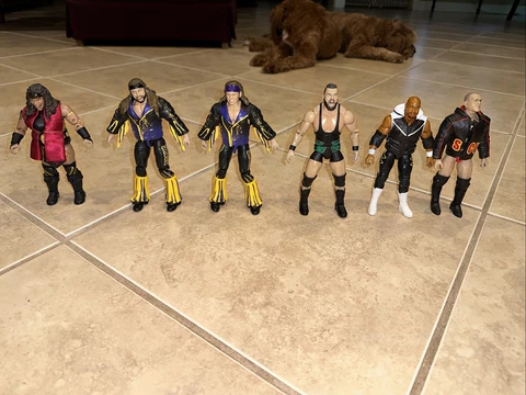 Lot of 6 AEW Jazwares wrestling action figures with Accessories Young Bucks Cover
