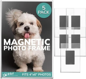 Pbf 4X6 Magnetic Picture Frames for Refrigerator | 4 X 6 Clear Magnetic Acrylic - Picture 1 of 5