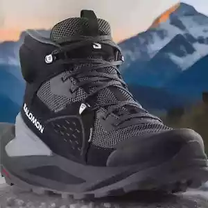 Salomon Mens Elixir Mid Gore-Tex Hiking Boots "Black Quiet Shade"-- Size 12.5 - Picture 1 of 5