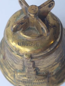 BRUGGE Messing Glocke ANTIK Andenken gestempelt - Bild 1 von 10
