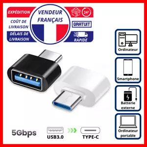 Adaptateur OTG USB A 3.0 Femelle vers USB C Mâle Connecteur Convertisseur Rapide - Zdjęcie 1 z 8