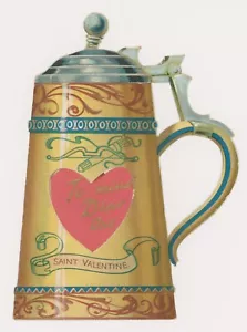 VALENTINE GREETINGS, Beer stein, MAN POPS UP Tuck, circa 1910 - Bild 1 von 4