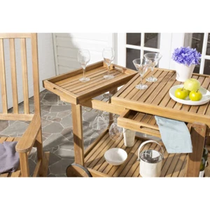 SAFAVIEH Outdoor Collection Orland Tea Trolley | Natural | - Picture 1 of 8