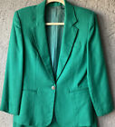 Vintage Cross Country Fashions grün 100 % Wolljacke Blazer Größe 10
