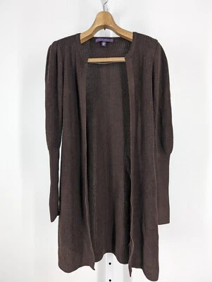 Cárdigan abierto tejido italiano seda cachemir etiqueta púrpura Ralph Lauren XS Foto 1 de 4