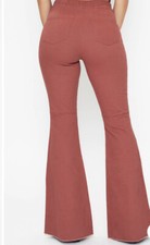YMI Jeans Chloe Flare High-Rise Pull-on Stretch Curvy Brown Rust Jeans Medium 28