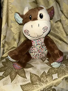 Dan Dee peluche mucca marrone con fiori vintage - Foto 1 di 6
