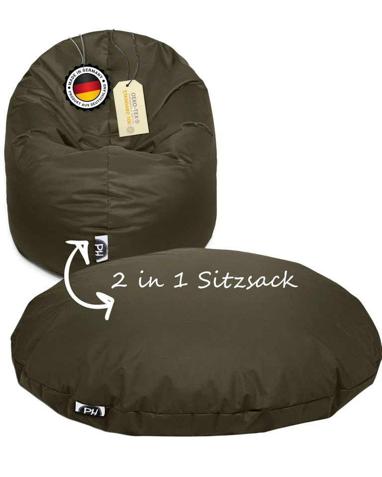 Patchhome 2  Varianten in 1 Sitzsack Sitzkissen Beanbag Gamer Kissen Tobekissen  - Bild 1 von 1