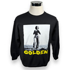 Harry Styles goldenes Herren-Sweatshirt schwarz Grafik Crew Band Merch Langarm M