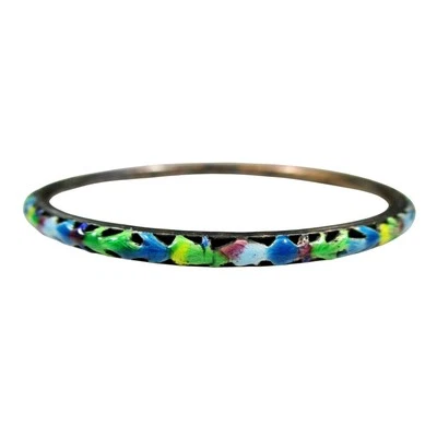 PULSERA BRAZALETE ANTIGUA CHINA PERFORADA PLATA ESTERLINA ESMALTADA MARCADA Foto 1 de 4