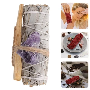 Aromatherapy Purification Set Sage Smudging Kit Burning Sticks Bundles Herbal - Picture 1 of 12