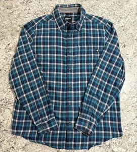 Marmot Flannel Shirt Mens Large Blue Plaid Button Up Long Sleeve Fairfax - Picture 1 of 9