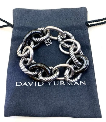 Pulsera para mujer David Yurman cerámica 925 con cable de plata de ley para muñeca 7,5 Foto 1 de 4