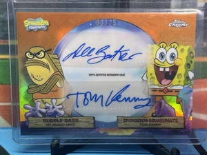 2025 Topps Chrome Spongebob /Bubble Bass Dual VIP Tom Kenny & D. BakerAuto /25  - Picture 1 of 11