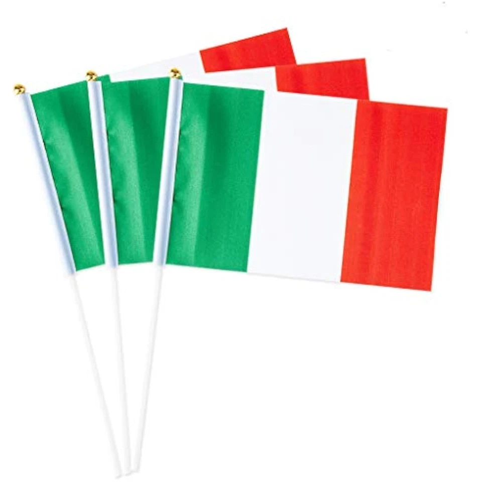 Italy Flag Italian Flag, Small Mini Handheld Italy Flags on Stick, Ide - Image 1 of 1