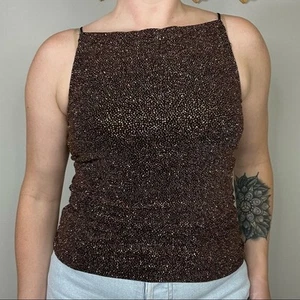 Vintage My Michelle Glitzer Tanktop mit eckigem Ausschnitt Größe Large - Bild 1 von 10