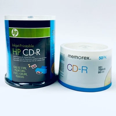 150 HP & Memorex CD-R 80 Min. 700MB Discs New Unopened Blank Media - Image 1 of 4