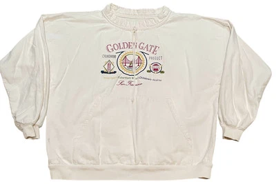 90 年代复古金门大桥旧金山纪念品运动衫 XL/2XL 27"x28" — 第 1/4 张图片