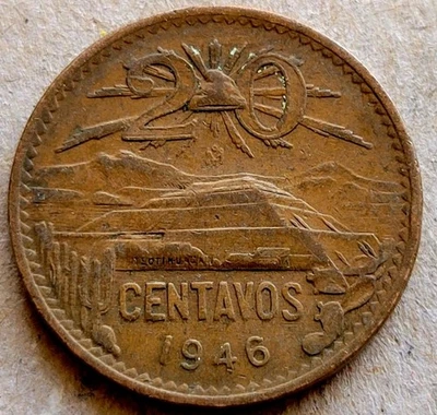 MÉXICO 🇲🇽  TWENTY (20) CENTAVOS COIN | 1946  NATIONAL EMBLEM)  - Image 1 of 2