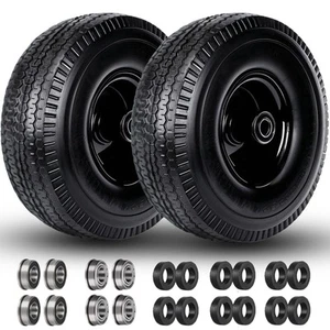 4.10/3.50-4 Tires 10 Inch Wheels Flat Free Tires Solid Tire and Wheel for Whe... - Picture 1 of 6