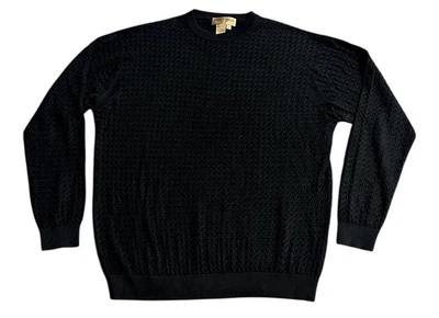 Tricots St Raphael Sweater Black Silk Cotton Pullover Large Quiet Luxury Classic - Image 1 of 4