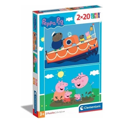 Clementoni Puzzle 2x20 pz Super Color 36m+ (27x18,5cm) DISNEY PEPPA PIG 24797 - Immagine 1 di 4