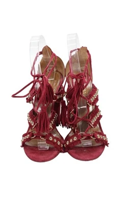 Aquazzura Fringe Lace Up Heel 36.5 - Image 1 of 4