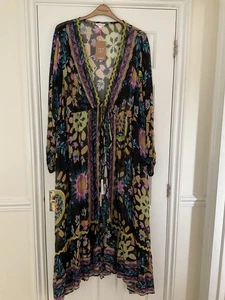 BNT MONSOON WOMENS MULTICOLOURED MAXI HOLIDAY KIMONO COVER UP - Size XXL - Picture 1 of 6