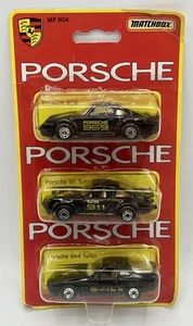 MATCHBOX Coffret blister NEUF - 3 Porsche noires : 911, 944 & 959 - MP 804, 1989 - Imagen 1 de 8