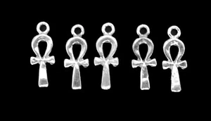 Sterling Silver Charm - Tiny Ankhs / Ancient Egyptian Symbol / One Piece - Picture 1 of 1