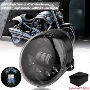 LED Oval Hi/Lo Headlight Headlamp For Harley Vrod V-ROD VRSC VRSCA VRSCB 2002-17 - Picture 1 of 12
