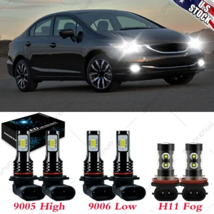 Kit faros LED altos bajos + faros antiniebla para Honda Civic 2006-2013 2014 2015 - Imagen 1 de 12