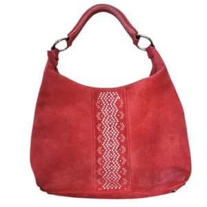 Vintage Y2K Via Spiga Hobo Bag rot Nieten Wildleder - Bild 1 von 9
