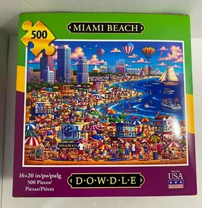 NIB Eric Dowdle Jigsaw Puzzle - Miami Beach - 500 Piece 16x20 inches - Picture 1 of 4