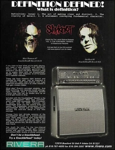 Amplificador de guitarra Slipknot Mick Thomson & Jim Root Rivera anuncio 2004 publicidad impresión - Imagen 1 de 3