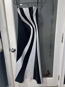 MORGAN & CO. Gr. 3 / 4 schwarz/weiß Satin Abendkleid in voller Länge, Ballkleid - Bild 1 von 6