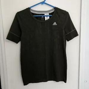 Adidas Running Donna Activewear Top Elasticizzato Piccolo Verde Riflettente Manica Corta - Foto 1 di 11