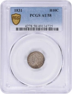 1831 Bust Silver Half Dime AU58 PCGS - Picture 1 of 2