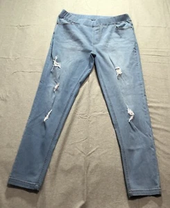 Women's Jeggings Extra Large Distressed Straight Casual Stretch Blue Bottoms - Picture 1 of 9