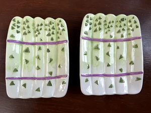 Asparagus Plate Set of 2 Mesa International Market Warner, New Hampshire 6" Long - Picture 1 of 12