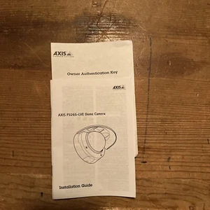 Axis P3265-LVE Network Camera Installation Guide W/ Authentication Key - Picture 1 of 4