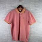 Lacoste Shirt Mens 2xl Orange Polo Short Sleeve Cotton Pique Crocodile Logo Sz 7