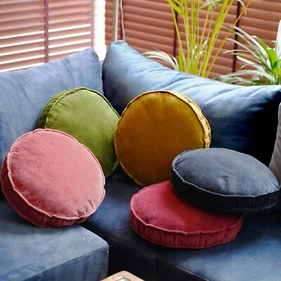 Velvet Round Chair Pad for Dining Chair – Soft Seat Cushion with Ties - Image 1 of 4